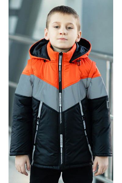 Куртка СВЕН демисезонная д/мал (черный/оранжевый)