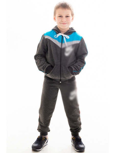 Детский спортивный костюм АВЕНИР д/мальч. (серый+голубой)
