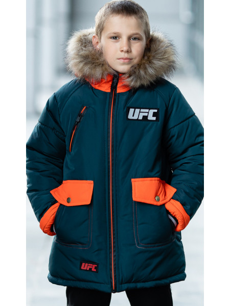 Зимняя куртка ФОСС д/мальч. (бутылочный+оранжевый)