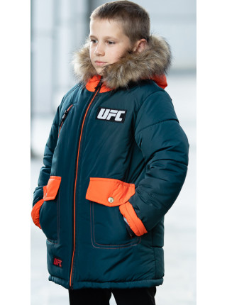 Зимняя куртка ФОСС д/мальч. (бутылочный+оранжевый)