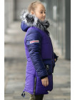 Зимняя куртка для для  девочки Делия (фиолетовый+синий) 