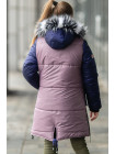 Зимняя куртка для для девочки Делия (пудра+синий) 