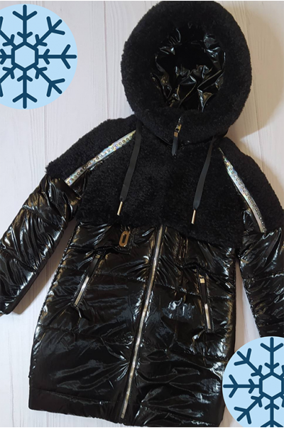 Зимняя куртка Аглая для девочки ( черный)
