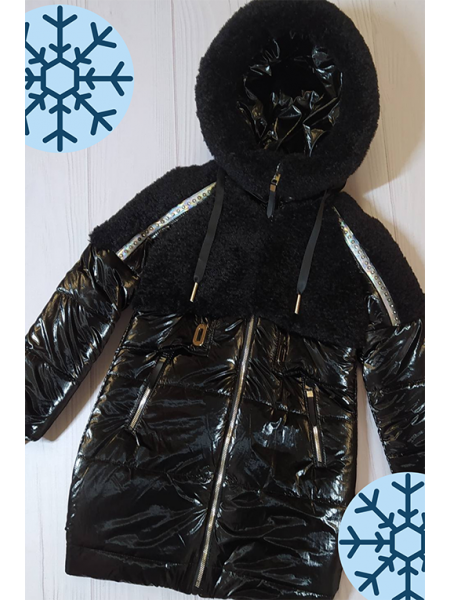 Зимняя куртка Аглая для девочки ( черный)