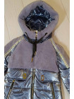 Зимняя куртка Аглая для девочки в серебристом цвете