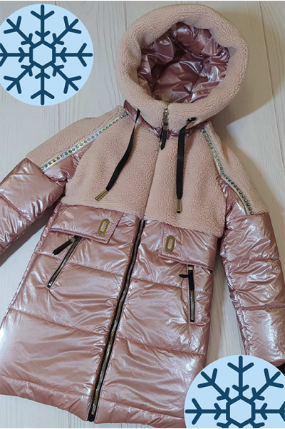 Зимняя куртка Аглая для девочки (пудра)