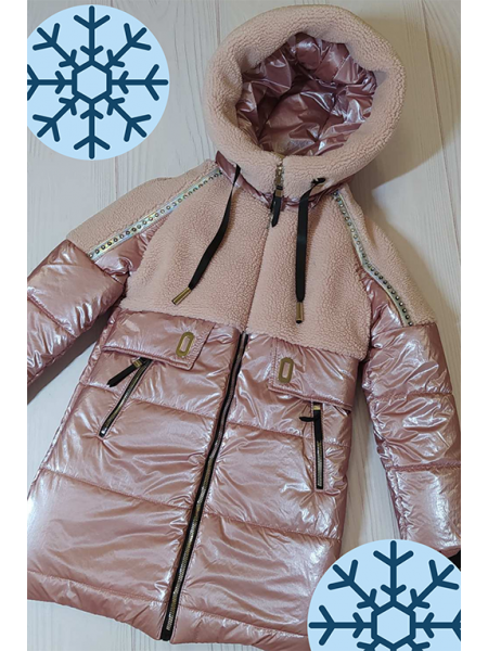 Зимняя куртка Аглая для девочки (пудра)