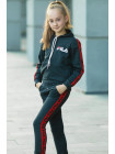 Детский спортивный костюм УМА д/дев. (т.серый+красный)