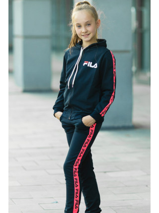 Детский спортивный костюм УМА д/дев. (черный+розовый)