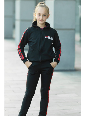 Детский спортивный костюм УМА д/дев. (черный+красный)
