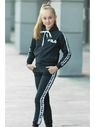 Детский спортивный костюм УМА д/дев. (черный+белый)