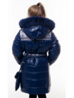  Пальто(зима) УЗОР с сумкой (т.синий)