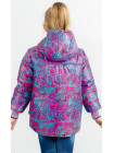 Зимняя куртка ГЕНРИЕТТА для девочки.(фиолетовый+геометрия)