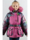 Зимняя куртка УСТИНЬЯ для девочки.(серый+розовый)